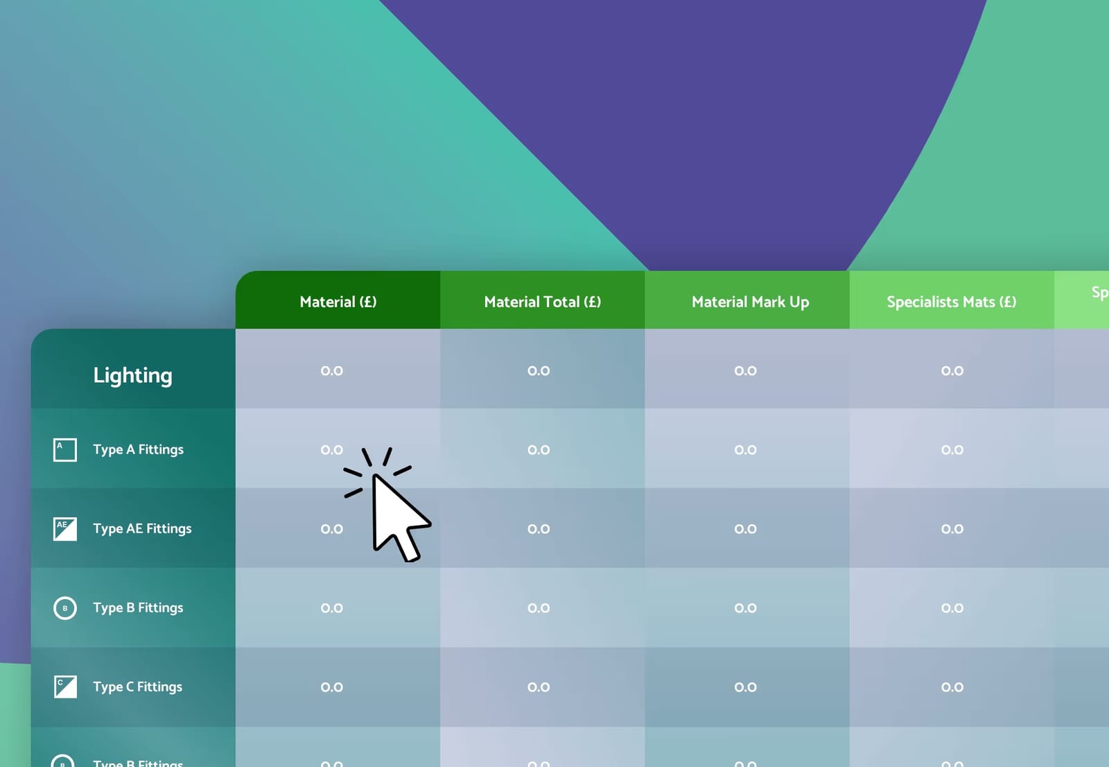 Preview of the Countfire Excel estimate template